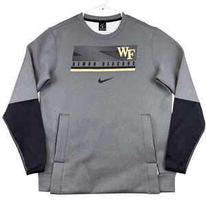Wake Forest Demon Deacons Sweatshirt Mens Medium Gray NCAA Football Nike Dri Fit